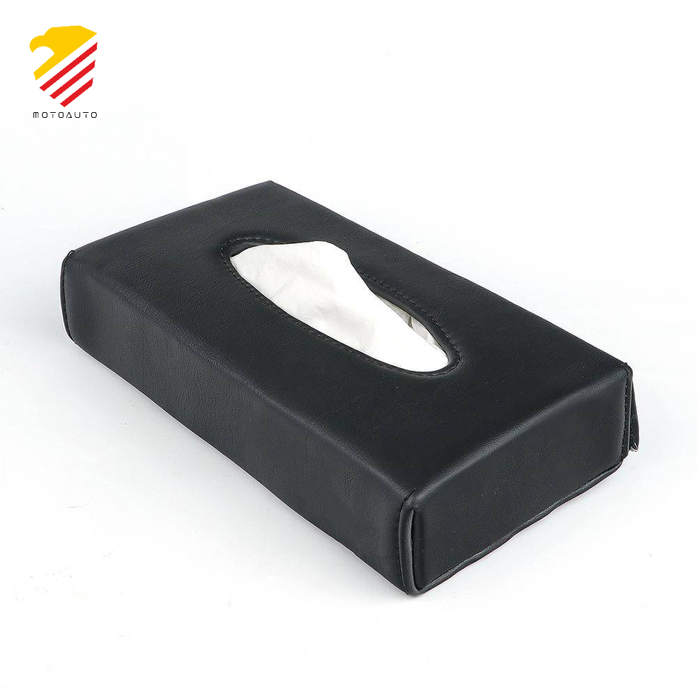 Tissue Box Holder Rectangular Black with with 50 Pulls Cotton Rags Tissue