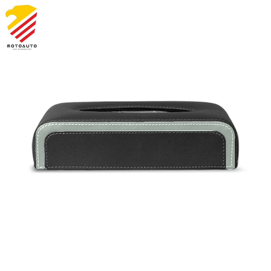 TISSUE BOX (ECOCURVE) Holder Napkin Holder for Home Office, Car Automotive Decoration Black/Silver